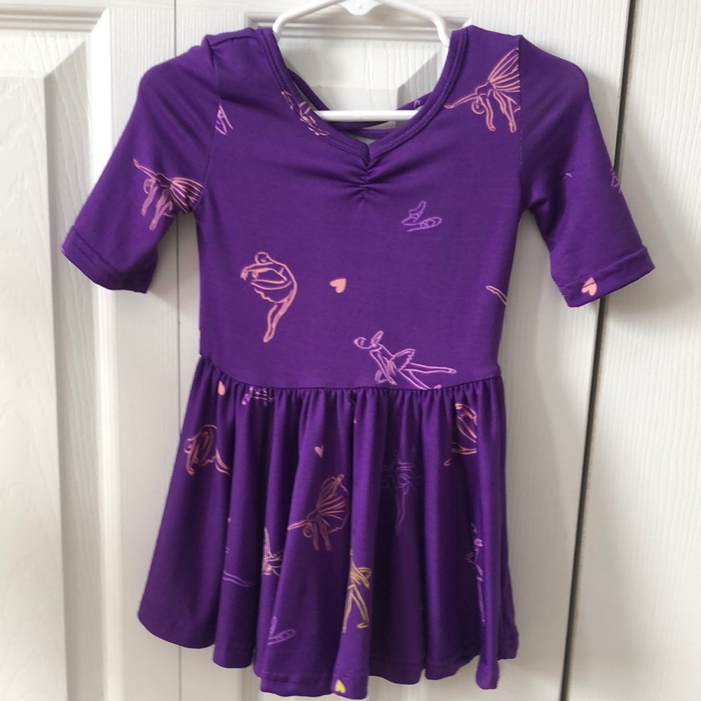 Purple Ballet Dress with Pink Accents